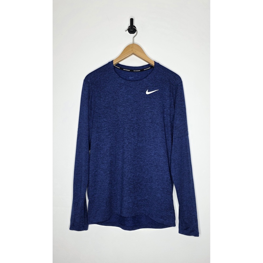 Nike Running Element Long Sleeve Shirt Men's Size Small Blue Dri-Fit
